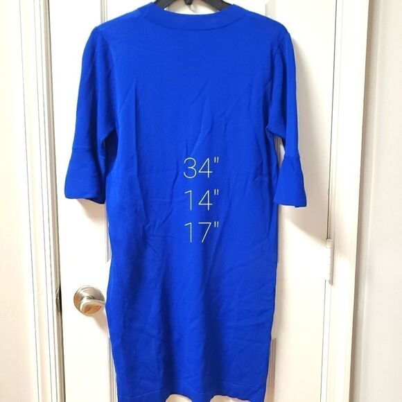 Cos Elbo Length Shift Blue Dress XS - Picture 2 of 6